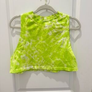 Lululemon Athletica Lime Green Tie-Dye Crop Top
